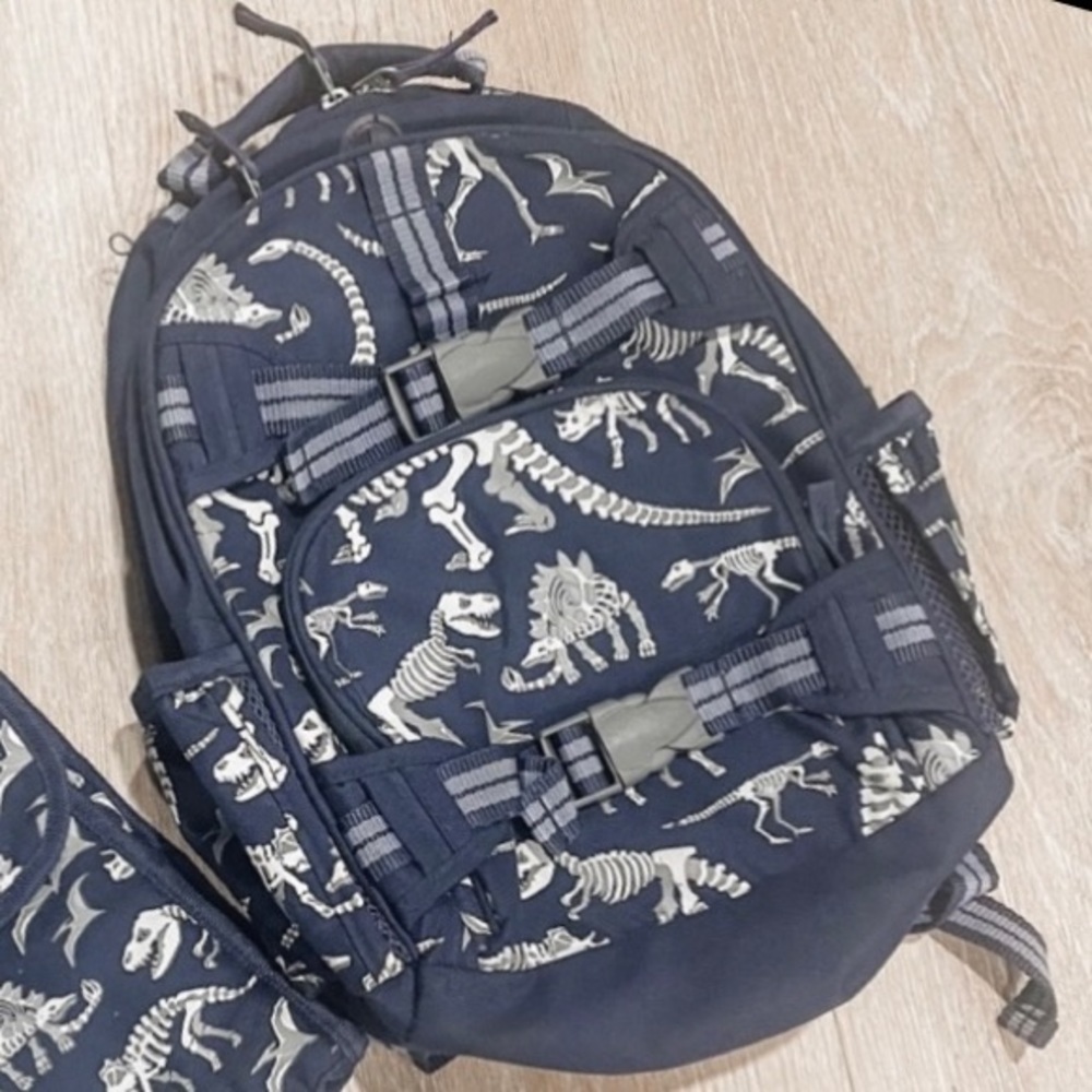 Pottery Barn Kids Mackenzie Dino Bones Glow In The Dark Backpack